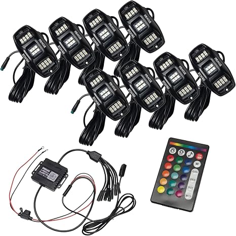 Oracle Lighting 5895-339-8: Colorshift RGB+W Underbody Wheel Well Rock Light Kit (8 Pcs)