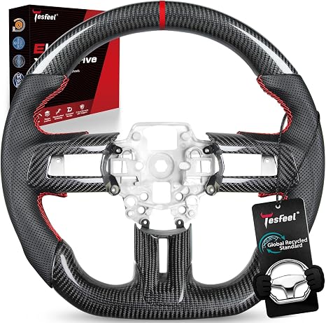 Real 3K Carbon Fiber Steering Wheel for Ford Mustang 2018-2023