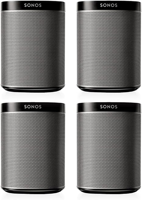 Sonos PLAY:1 Multi-Room Digital Music System Bundle (4 - PLAY:1 Speakers) - Black (Renewed)