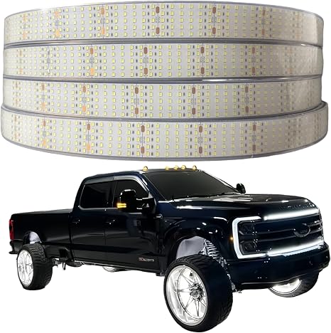 4PCS 15.5" 5-Row Pure White LED Wheel Ring Lights Fit for Car Truck, High Intensity Cold White Rim Lights with App & Remote Control, IP68 Waterproof Wheel Well Lighting Kit