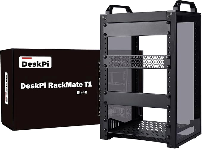 GeeekPi 8U Network Rack, 10 inch Mini Server Rack for Network, Servers, Audio, and Video Equipment, DeskPi RackMate T1, 7.87 inch Depth