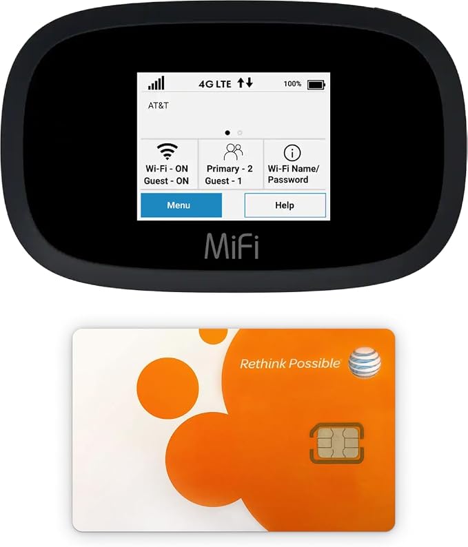 AT&T Wireless Hotspot Pocket WiFi 4G LTE MiFi 8000, Free VPN Mobile Hotspot for Travel, 4G Mobile Portable WiFi, Unlocked Globally, Near 5G Speed up to 1200 Mbps, EVDO-LINK Bundle