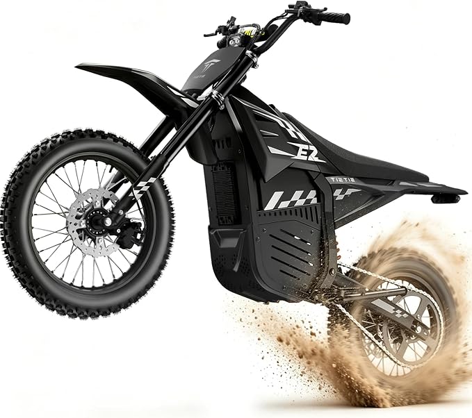 Electric Dirt Bike, 3500W Peak Mid-Drive Motor, Electric Motorcycle with 52V 24AH Battery, 60-Mile Range, 52Mph, Full Hydraulic Brakes and Suspension, Off-Road E Dirt Bike for Teens & Adults