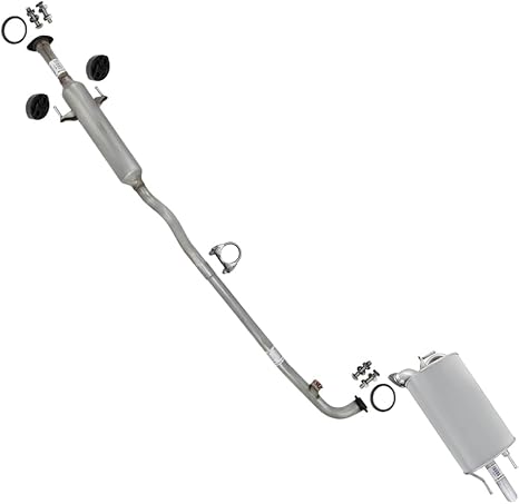 Exhaust Resonator Pipe Muffler Kit Compatible with Toyota Solara 2004-2008 2.4L 3.3L | Stainless Steel | Northeastern Exhaust | Includes Gaskets, Clamp, Hangers, Bolt Kit | Direct-Fit Replacement