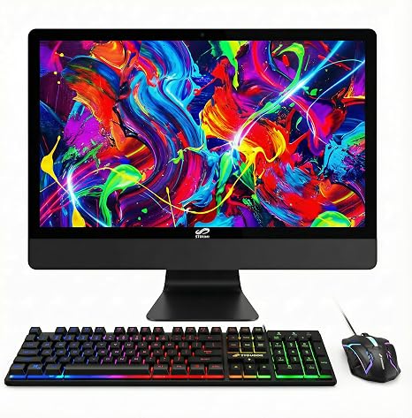 STGSivir All in One Computer PC,22" FHD Display,Core i5,16G RAM,512G SSD | All in One Desktop Computer,WiFi,BT 5.0,RGB Keyboard,Mouse,Webcam,HDMI,Win11 Home,AIO for Home,Office