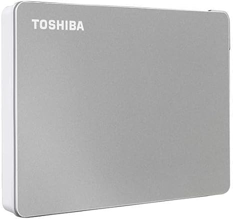 Toshiba Canvio Flex 2TB Portable External Hard Drive USB-C USB 3.0, Silver for PC, Mac, & Tablet - HDTX120XSCAA