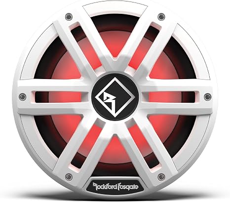 Rockford Fosgate M2D2-10I-G2 Color Optix 10" Marine Subwoofer - White | Infinite Baffle, Enclosure Not Required, 2-Ohm DVC, Sport and Stainless Grilles, Ultra Bright Multicolor LED Lighting