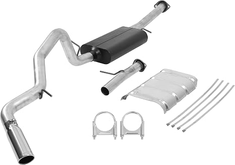 Flowmaster 17344 Force II Cat-Back Exhaust Kit 3 Inch Aluminized Steel 3.5 Inch Polished 304 Stainless Steel Tip Compatible with 2000-2006 Chevy Tahoe GMC Yukon 4.8L 5.3L