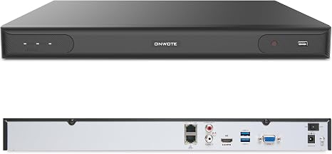 ONWOTE 6K 12MP 32 Channel NVR, 4 SATA Support 40TB, AI Motion Detection | 32CH Commercial Network Audio Video Recorder Only Work with ONWOTE IP Security Cameras & PoE Switches, No Hard Drive Included