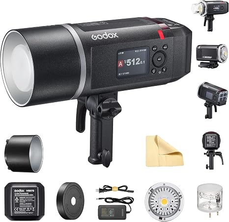 Godox AD600BMII AD600 bm(2025) Bowens Mount 600Ws Led Video Light High Speed Sync Outdoor Studio Flash Strobe with 2.4G Wireless X System,8940mAh Battery to Provide 500 Full Power Flashes
