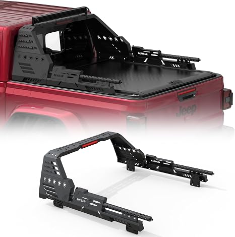 M2‑Series Sport Chase Rack Roll Bar Exclusive for 2020-2026 Jeep Gladiator Trucks,No‑Drill Installation,Compatible with Retractable Tonneau Cover or No Cover