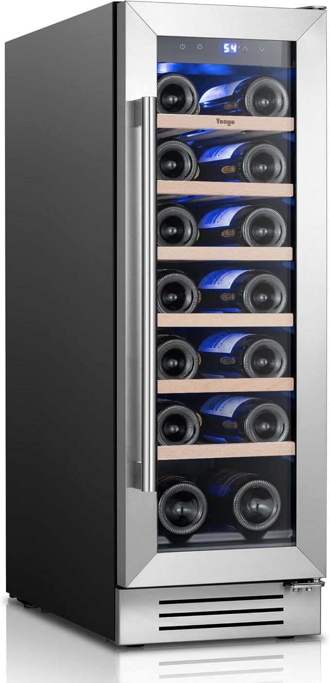 Yeego 12 Inch Wine Fridge, 20 Bottle with 40-65°F