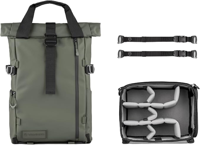 WANDRD PRVKE Rolltop 21L V4 Photography Bundle – Expandable Travel Camera Backpack with Essential Camera Cube and Laptop Sleeve