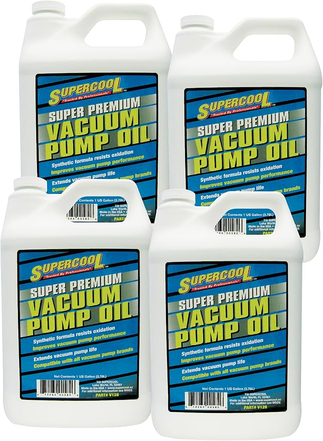 TSI Supercool V128-4CP 68 Viscocity Synthetic Vacuum Pump Oil Gallon 4-Pack