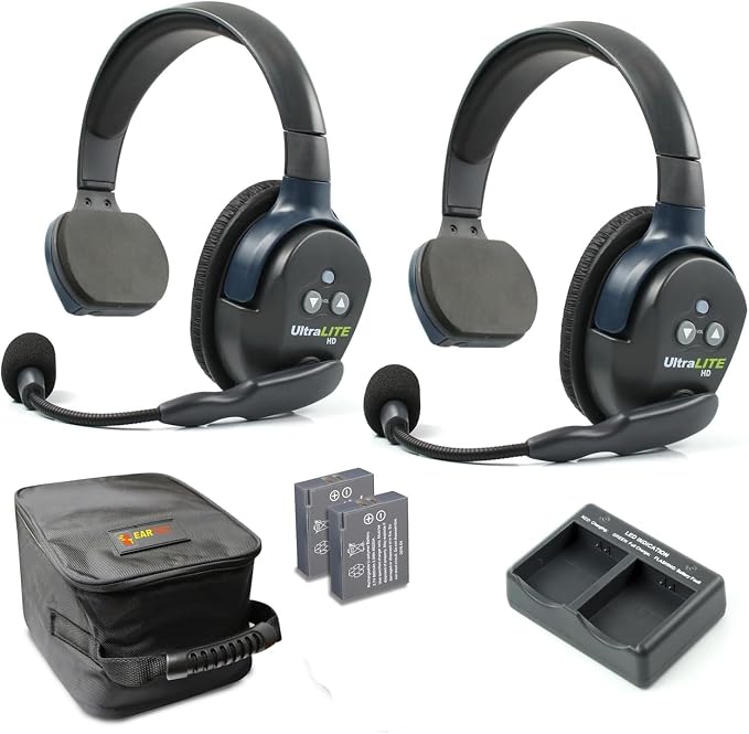 EARTEC UL2S Ultralite HD Wireless Intercom Headset System, 2-Person Full Duplex Communication, Single Ear, Up to 1000ft Range — Professional-Grade, U.S. Company | 2-Person Full Duplex Communication, Single Ear, Up to 1000ft Range