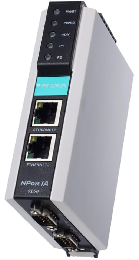 MOXA NPort IA-5250-2 Ports RS-232/422/485 Serial IA Device Server, 10/100 Ethernet (RJ45)