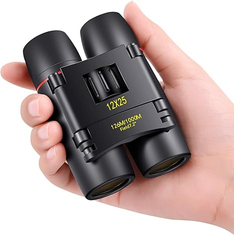 12X25 Small Pocket Binoculars Compact for Adults | Mini Portable, Easy Focus, Crystal Clarity for Bird Watching, Concert, Opera, Cruise, Travel, Hiking