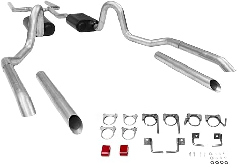 Flowmaster 17119 American Thunder Crossmember-Back Exhaust Kit 2.5 Inch Aluminized Steel Compatible with 1964-1972 GM A-Body with V8 engines