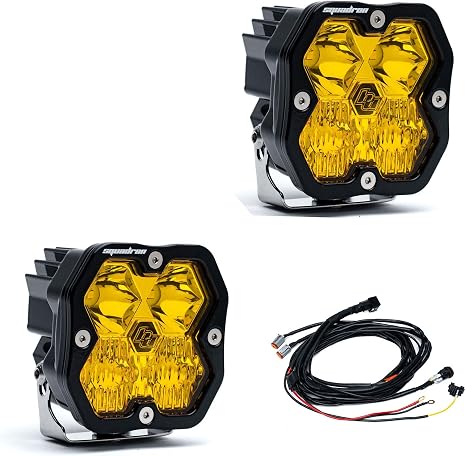 Baja Designs Squadron 2.0 Sport LED Light Pod Pair, Driving/Combo, Amber
