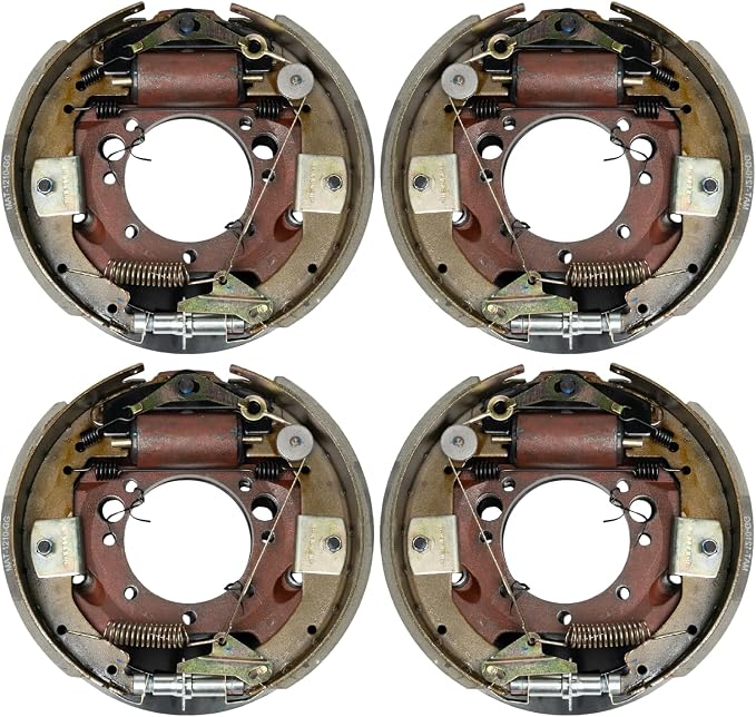 4-Pack 12.25"x3.375" Hydraulic Brakes, Forward Self-Adjusting, 7-Bolt Mount, Fits 9000–10,000lb Axles, Replaces Dexter K23-410-00 & K23-411-00 (2 LH + 2 RH)