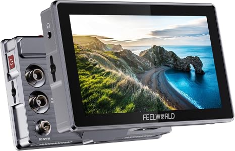 FEELWORLD H5 5.5" 12G-SDI 4K HDMI1200nits Touch Camera Field Monitor | Outdoor Sunlight-Readable Touchscreen |Waveform, HDR, 3D LUTs Aluminum Build for Filmmakers & Photographers