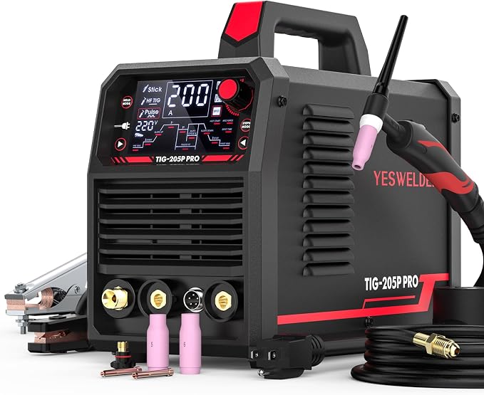 YESWELDER 205A Tig Welder Pulse STICK/DC TIG/PULSE TIG 3 in 1 TIG-205P