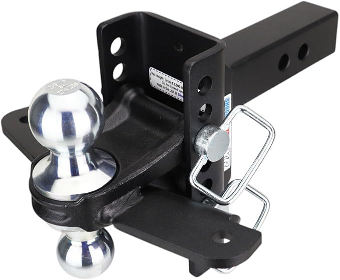 Shocker XR Sway Control Drop Hitch with Combo Ball, Fits 2" Hitch 8 Hole Chrome 2 & 2-5/16" Balls