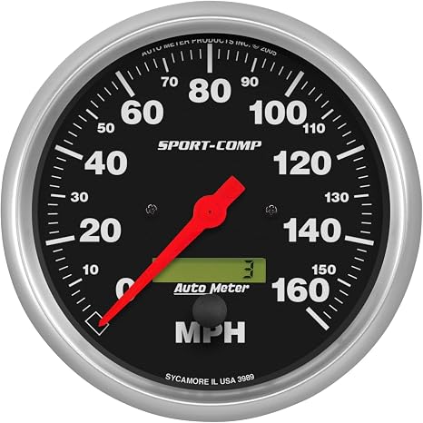 Auto Meter 3989 Sport-Comp Electric Programmable Speedometer,5.000 in.