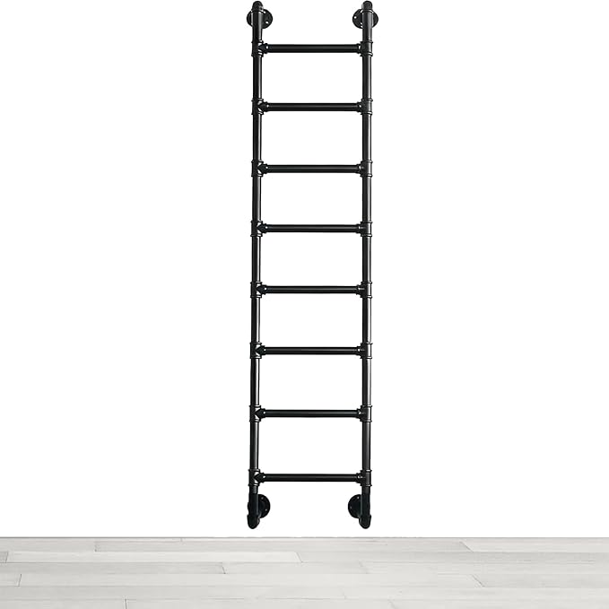 Loft Ladder 9 Foot Mounted, Basement Window Well Egres Ladder Heavy-Duty, Mount Wall Only for Dorm Lofted Bed Basement