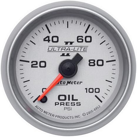 Auto Meter 4953 Ultra-Lite II 2-1/16" 0-100 PSI Full Sweep Electric Oil Pressure Gauge