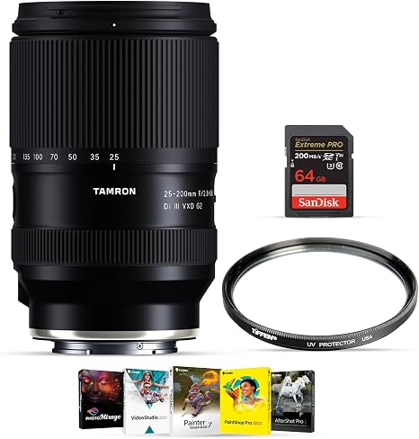 Tamron 28-200mm f/2.8-5.6 Di III VXD G2 Lens for Sony E, 64 GB Card Bundle
