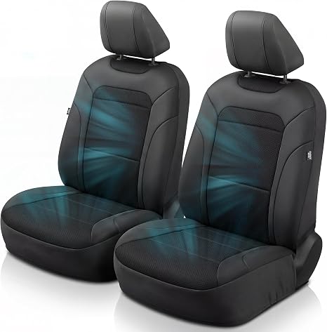 GIANT PANDA Air Cool Mesh Truck Car Seat Cover Custom Fit Chevy Silverado & GMC Sierra 1500 2500 3500 2007-2026 Crew Extended Double Cab,Breathable Cooling Seat Protector(Black)