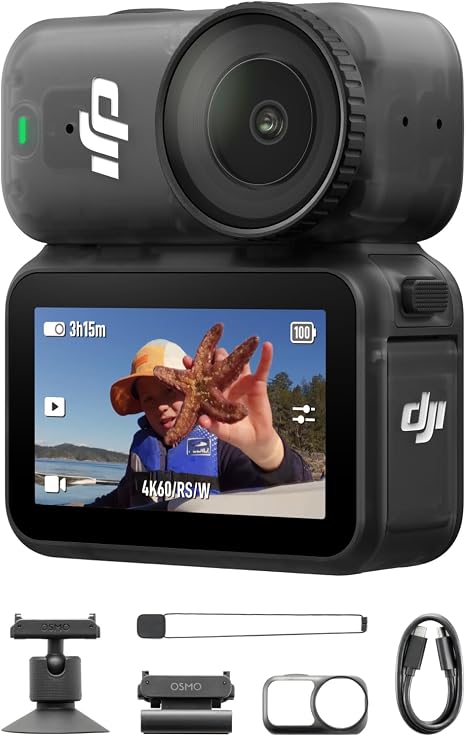 DJI Osmo Nano Standard Combo (128GB), 4K Wearable Camera, 1/1.3″ Sensor
