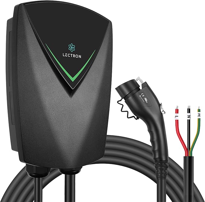 Lectron J1772 Level 2 EV Charger, UL2594 Certified (ETL Listed), 48A 240V Nexus EV Charging Station, 23ft Cable & J1772 Charger Holder, Hardwired ONLY, Compatible with All J1772 Electric Vehicles