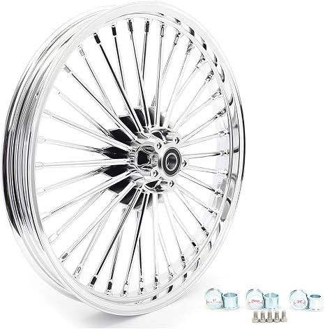 TOFR 21x2.15 Fat Spoke Chrome Front Wheel For Harley Dyna FXD FXDL 00-17