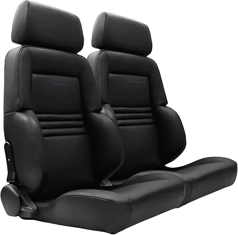 Universal Racing Bucket Seats, 1 Pair Race Car Seats w/Dual Slider, Black PVC Leather With CIWUCSEAT LOGO, Low Back Bucket Seats 165° Adjustment, For Car Use, Not Including Seat Bracket