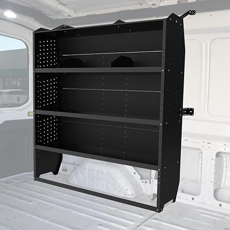 60"H Steel Cargo Van Shelving Storage System for Mid/High Roof Van