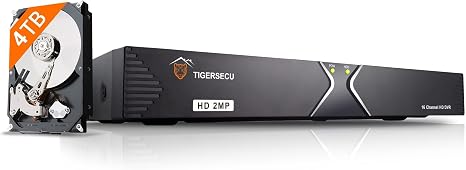 Super HD 1080P 16 Channel DVR Security Recorder with 4TB Hard Drive, Hybrid 6-in-1 CCTV DVR Recorder Compatible with 2MP and 5MP TVI, AHD, CVI, Analog, RS485 PTZ and IP Cameras | Hybrid 6-in-1 CCTV Recorder Compatibility for 2MP and 5MP TVI/AHD/CVI/Analog