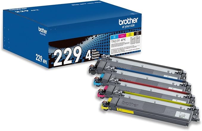 Brother Genuine TN2294PK Standard Yield 4-Pack Printer Toner Cartridges - Black, Cyan, Magenta, Yellow Toner Multipack | Standard-yield 4-pack