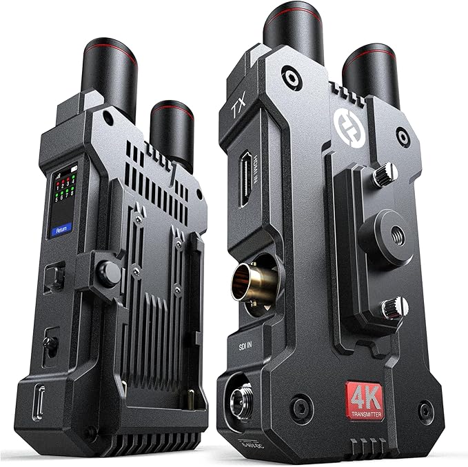 Hollyland Mars 4K Wireless Transmitter Receiver 5G SDI HDMI Video Transmission System, 4Kp30/1080p60, Support 23.98/29.97/59.94 FPS SDI Out, 450FT Los Range 66ms Latency, 4 App Monitoring (1TX+1RX)