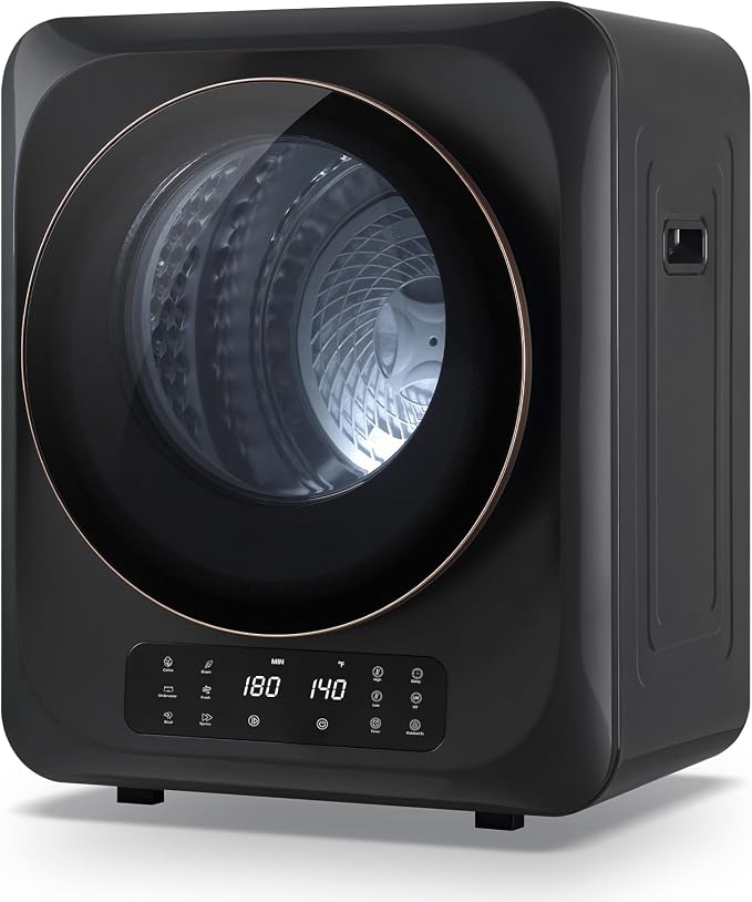 12lbs Portable Dryer for Apartment Laundry, Portable Clothes Dryer with 6 Drying Modes, LED Control Panel, Stainless Tub, Mini Compact Dryer for Apartment, RVs, Dorms
