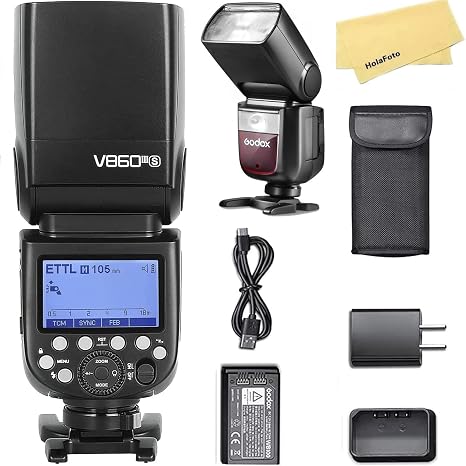 Godox V860III-S Camera Flash for Sony Camera Flash Speedlight Speedlite | 76Ws 2.4G TTL HSS 1/8000s,480 Full-Power Flashes,0.01-1.5s Recycle Time,10 Levels LED Modeling Lamp