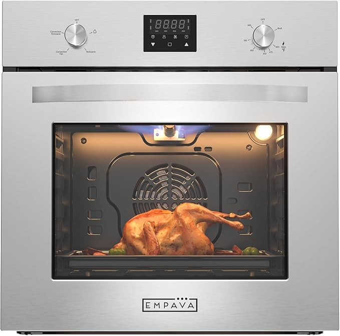 Empava 24 Inch Natural Gas Single Wall Oven with LED Digital Display
