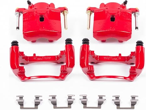 PowerStop Front Red Powder Coated Brake Caliper Pair for Chevrolet Malibu 2006-12 |Pontiac G6 2005-10 |Solstice 2006-09 |Saturn Aura 2007-09 |Sky 2007-10 - High-Temp Brake Caliper Upgrade, S4910A