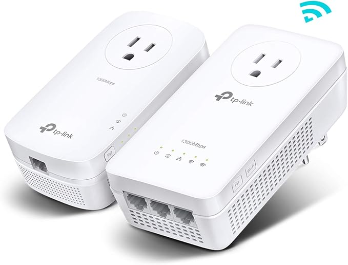 TP-Link AV1300 Powerline Ethernet Adapter WiFi Extender KIT- Passthrough