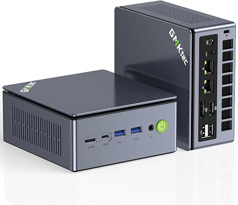 GMKtec Gaming PC Mini Computer, M7 Ultra Ryzen 7 PRO 6850U 32GB DDR5 RAM + 512GB Hard Drive PCle SSD Oculink Dual NIC LAN 2.5G Desktop, Dual USB4, HDMI 2.1, USB-C