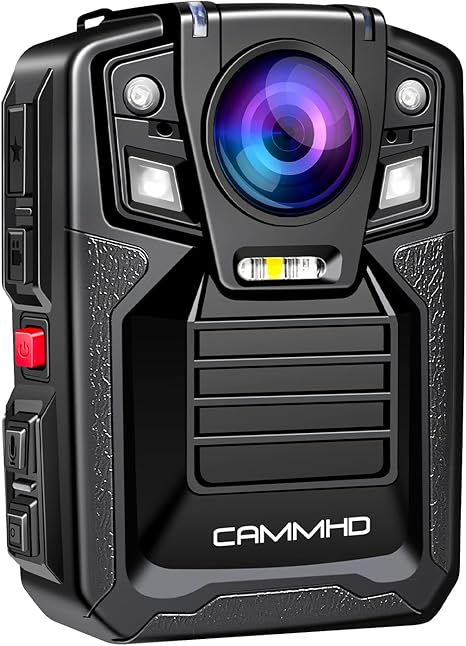 CAMMHD V8-256GB 4K Body Camera with Audio and Video Recording, 2160P Body Worn Camera Two Battery 4400mAh Work 14H, H.265 Video Recorder, Night Vision Police Cam with Charging Dock