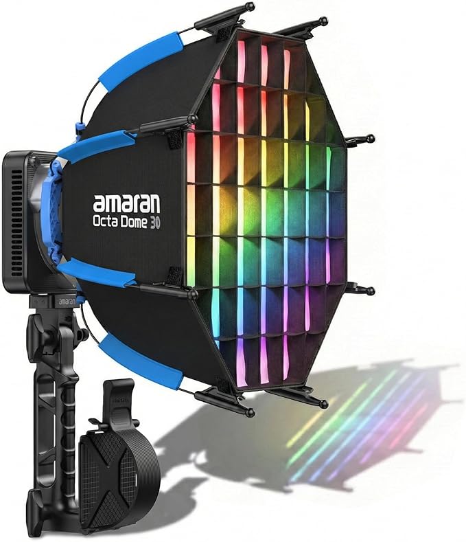 Amaran Ray 120c RGB COB LED Monolight Kit | Includes Octa Dome 30 Softbox, 120W Output, 2300K-10000K CCT, IP54 Weatherproof, USB-C PD Power, OmniColor Engine, App/NFC
