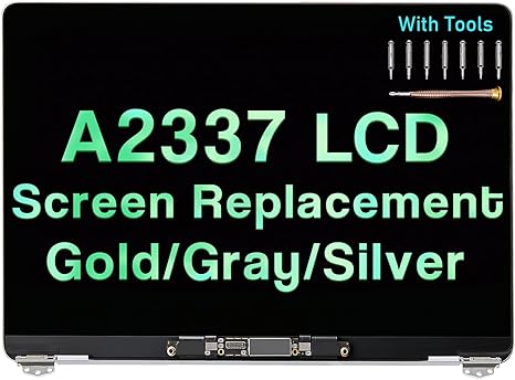 Screen Replacement for MacBook Air M1 A2337 2020 2021 13" EMC 3598 MGN63 MGN93 MGND3 MGN73 MGNA3 MGNE3 LCD Display Assembly Kit (Silver)