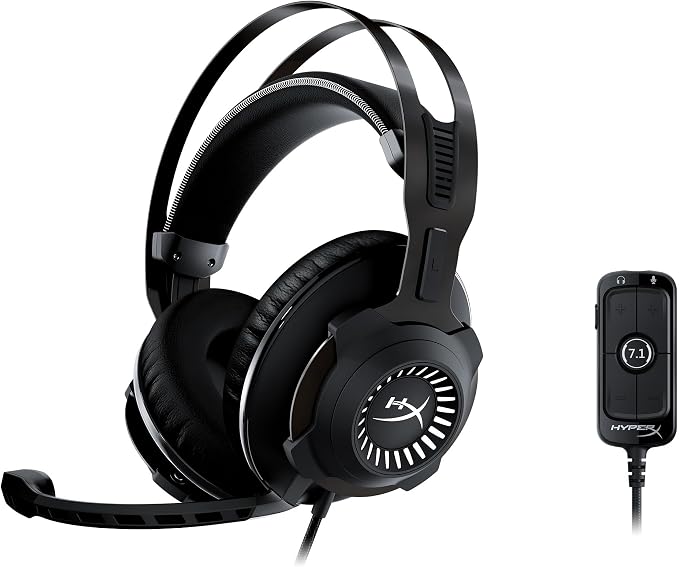 HyperX Cloud Revolver - Gaming Headset with HyperX 7.1 Surround Sound, Signature Memory Foam, Premium Leatherette, Steel Frame, Detachable noise-cancellation microphone